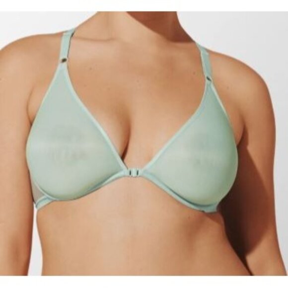 Thirdlove Bare Mesh Front Close Racerback Bra Women 30E NWT Semi Sheer Smooth - Picture 1 of 16